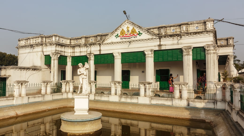 Murshidabad, West Bengal/India - January 17 2018: The exterior facade of the House of Jagat Seth museum in Murshidabad as seen from the street.