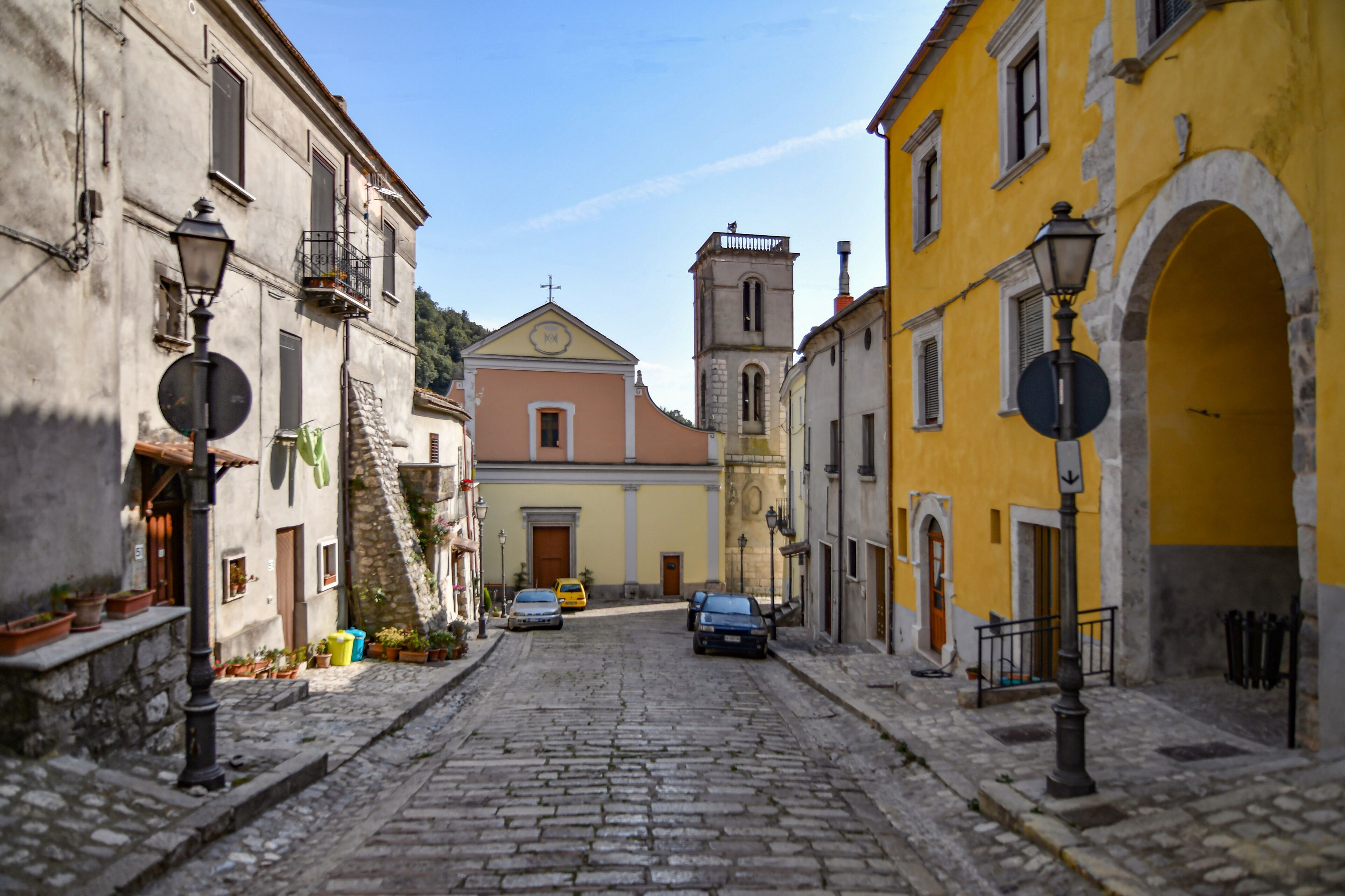 A  street in Faicchio, a small village in the province of Benevento, Italy.