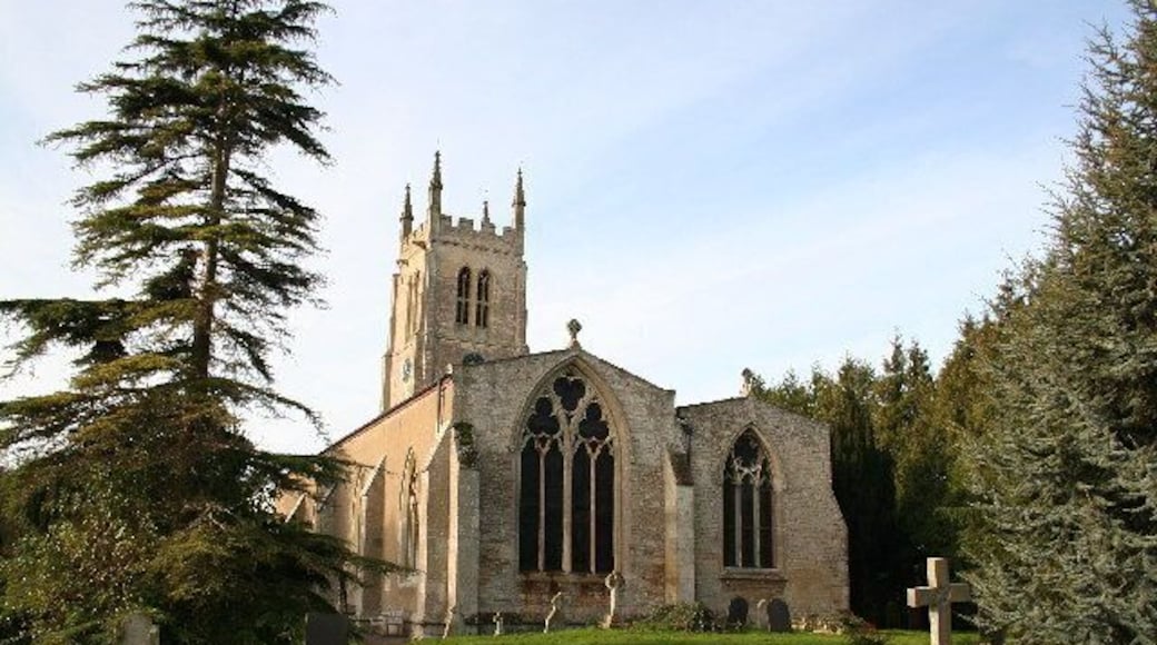 St.Andrew's church, Rippingale, Lincs. A grand Perpendicular tower of St.Andrew's is a prominent landmark in this part of Lincolnshire, the church is a curious nave and chancel in one with a six bay arcade of c1300