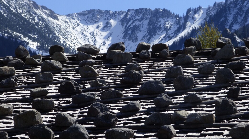 Roof and mountain tops