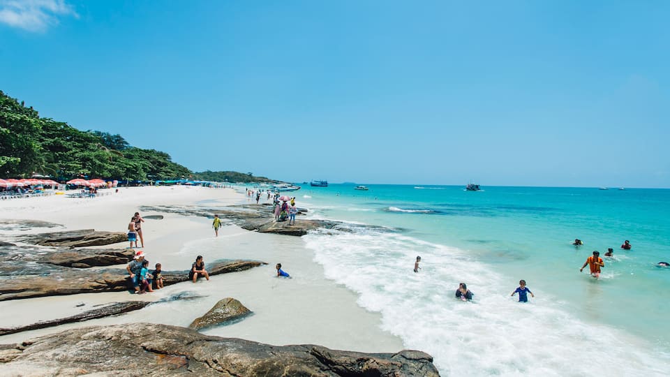 Tourists enjoying beach at Koh Samet Island ,Rayong, Thailand.