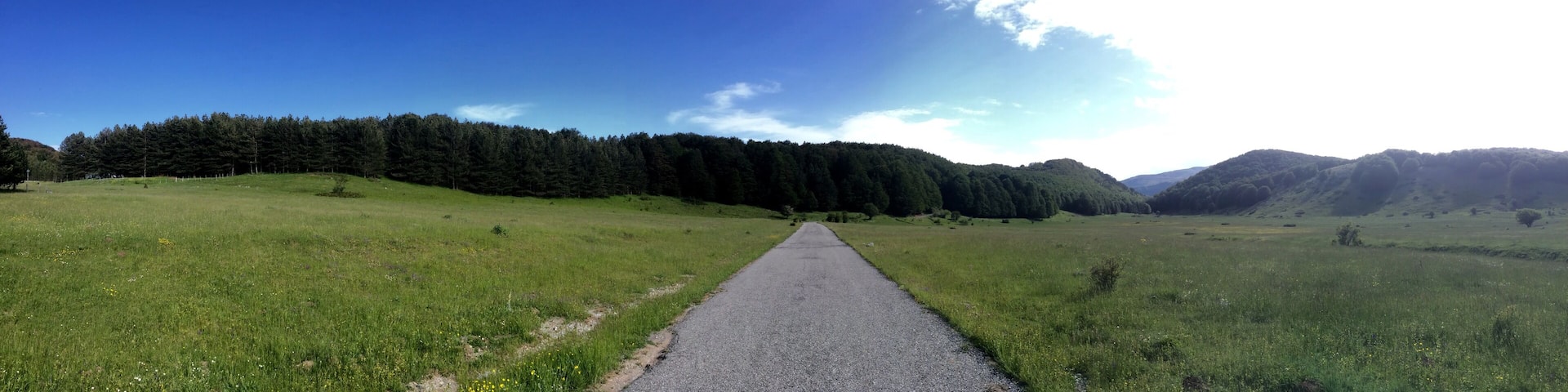 Panoramica della strada che porta a Piano Campolongo, Lungro.