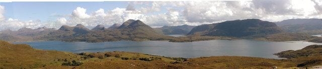 Upper Loch Torridon This is a composite of 6 shots of the Loch taken from the viewpoint near Upper Diabaig.