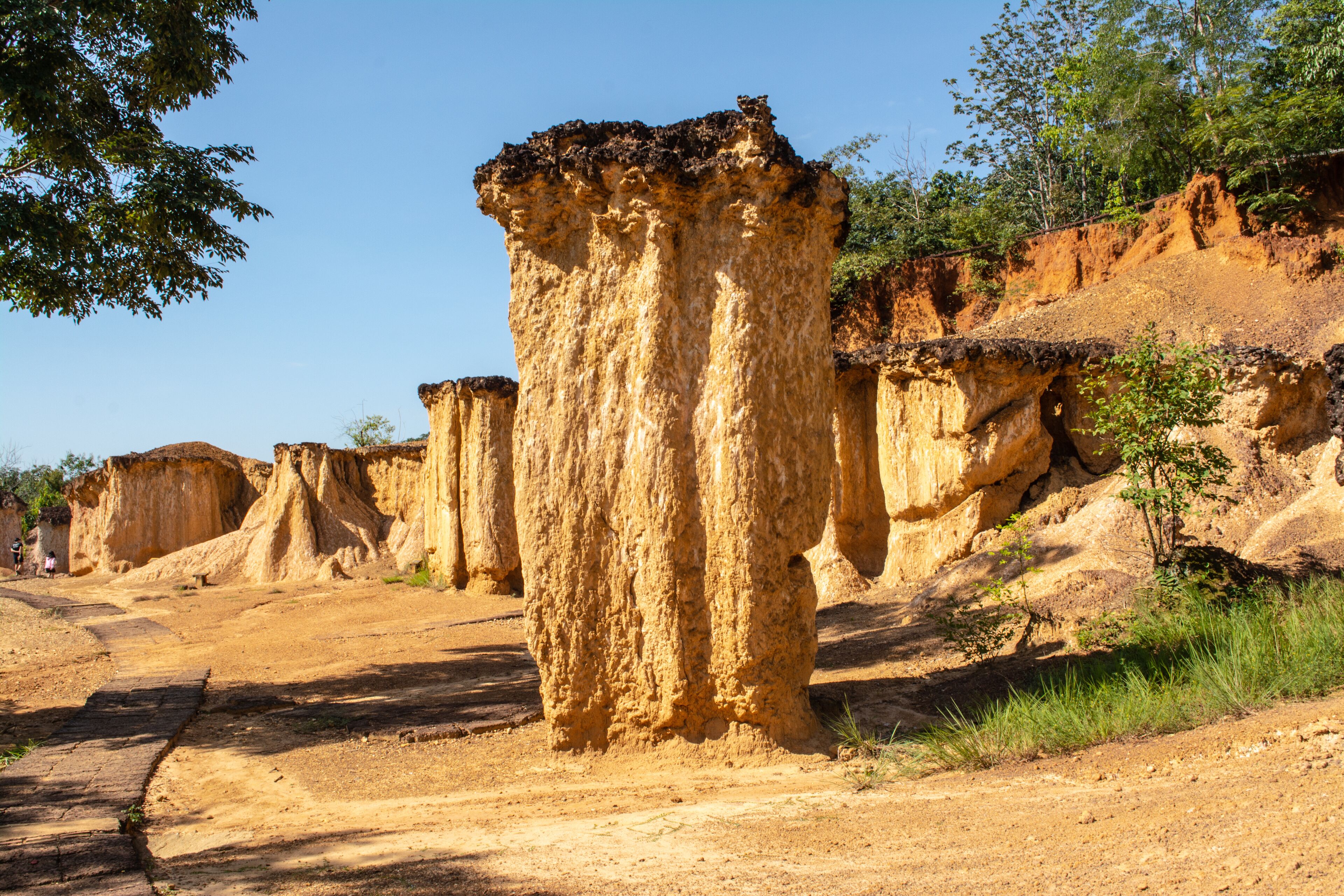 Within the national park named Phae Mueang Phi caused by the terrain which is the soil and sandstone was naturally eroded into various shapes that are In Phrae Province of Thailand.