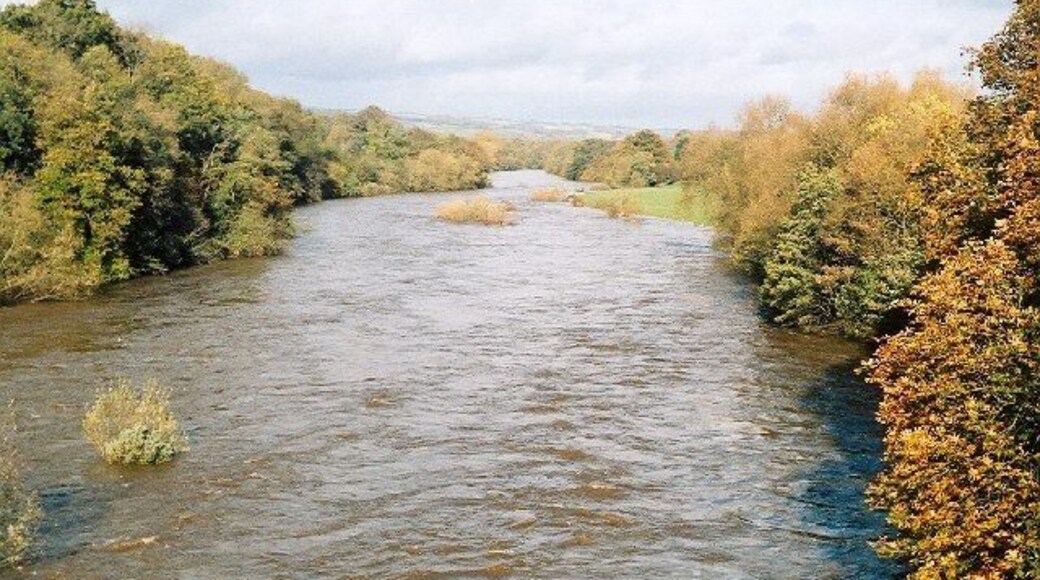 The River Wye at Hay-on-Wye near the border between Wales and England.