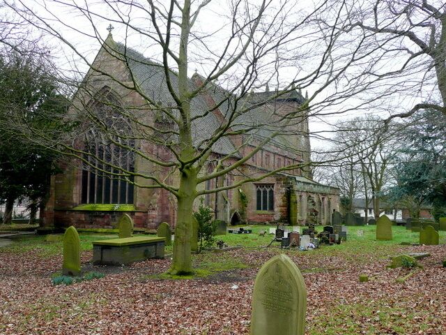 St. James' church, Audley Viewed from the north-east. The large sandstone building is kept locked, unfortunately.
