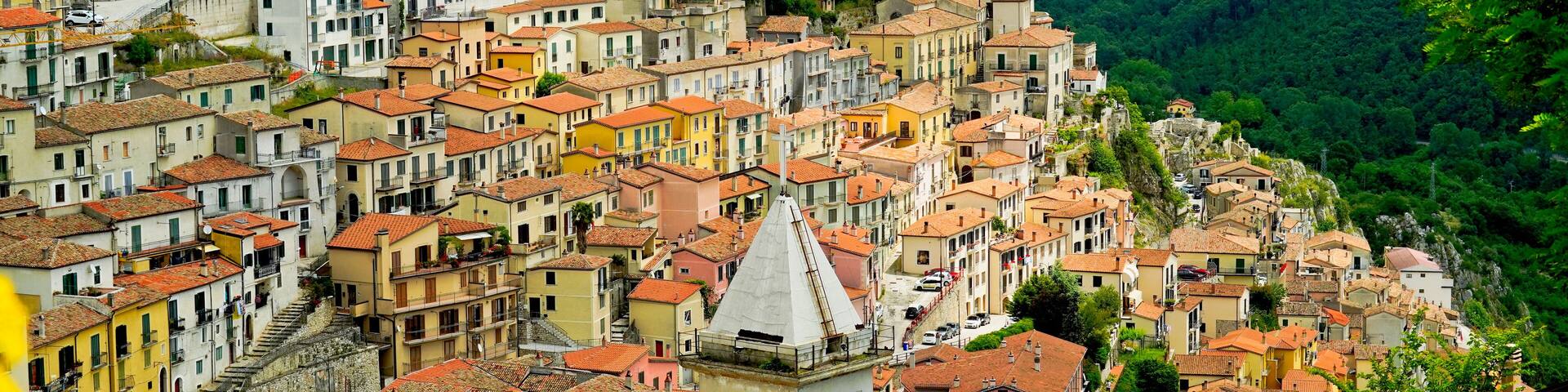 Panoramica del borgo antico di Muro Lucano, Potenza, Basilicata. Italia