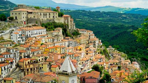 Panoramica del borgo antico di Muro Lucano, Potenza, Basilicata. Italia
