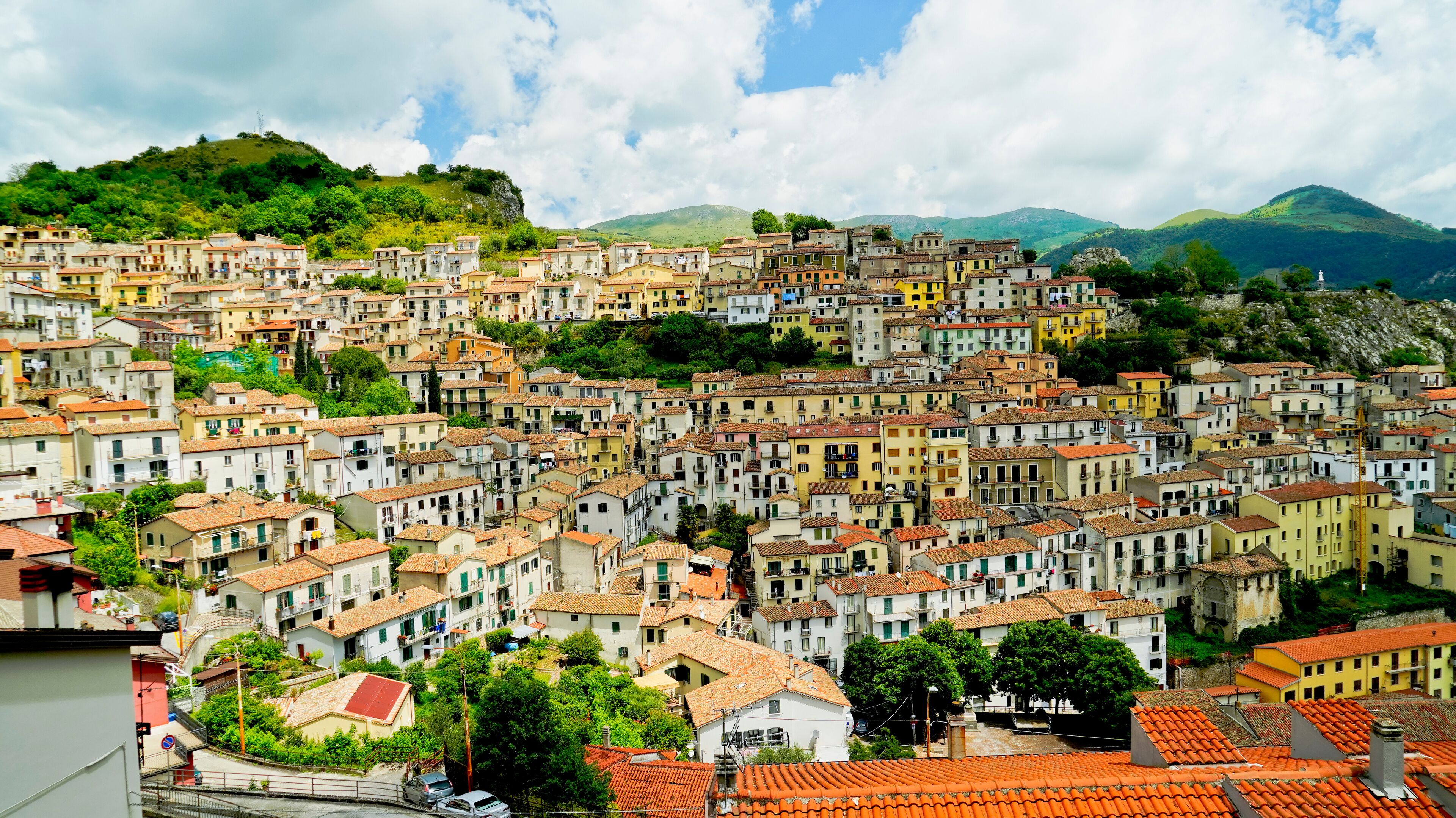 Panoramica del borgo antico di Muro Lucano, Potenza, Basilicata. Italia