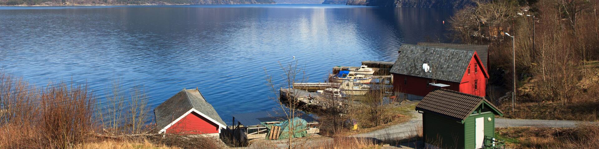 Fjord and mountains of Hardanger, western part of Norway