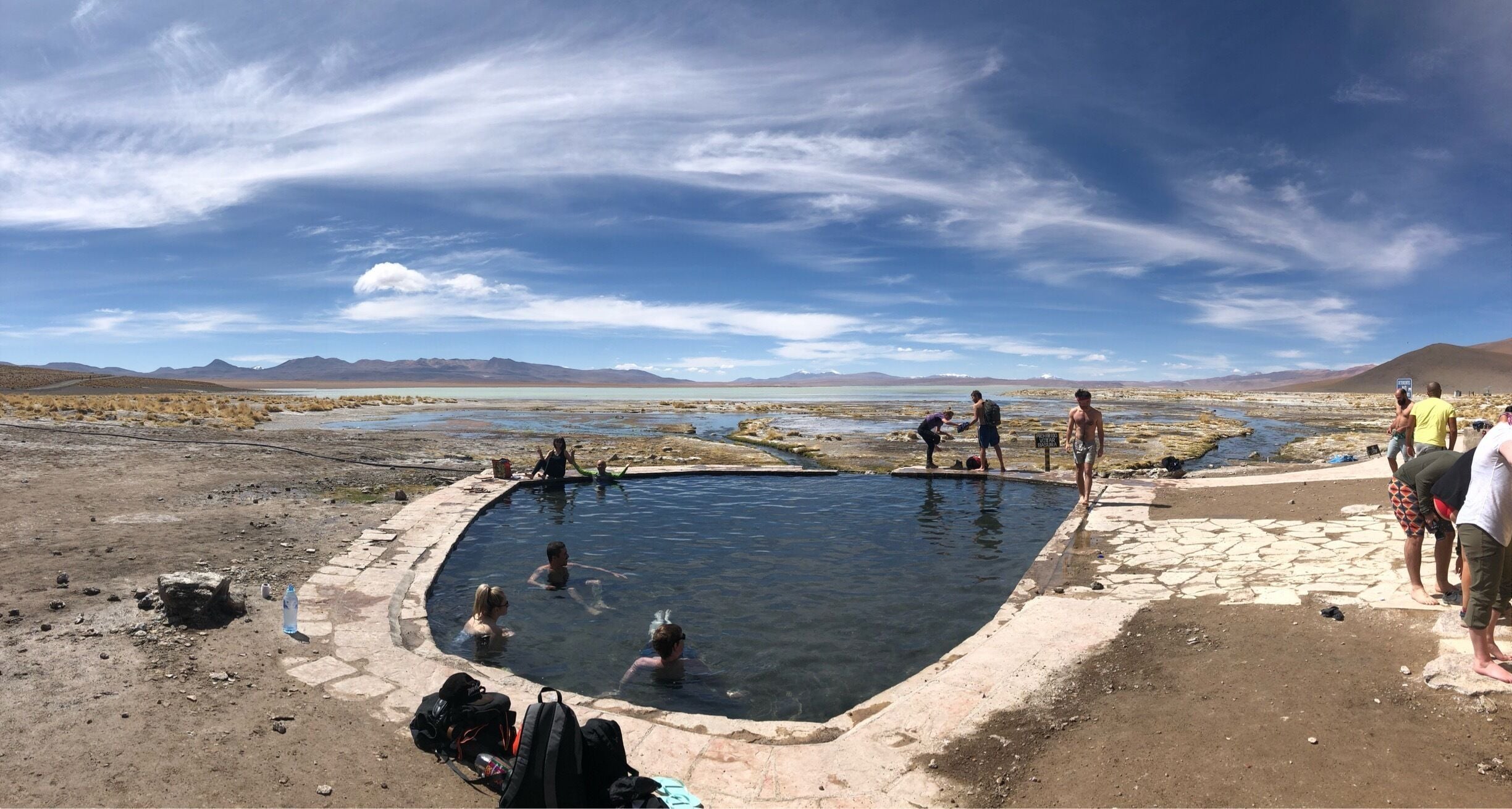 Great place to relax at this hot spring with great view 