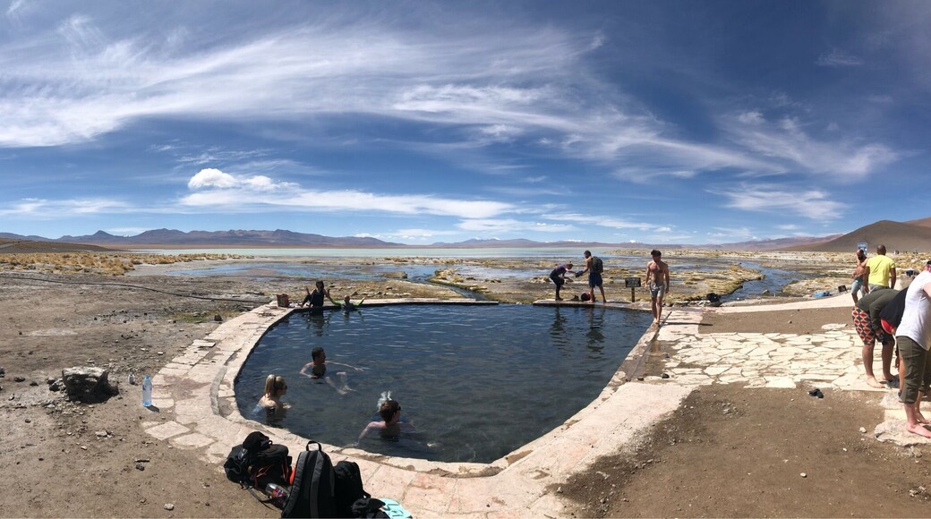 Great place to relax at this hot spring with great view