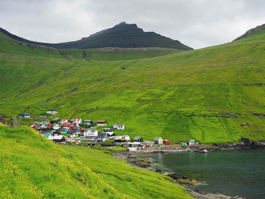 The village of Funningur (on the road to Gjogv) is not only in an epic location, but legend has it that it was where the very first Viking to come to the Faroes settled.
