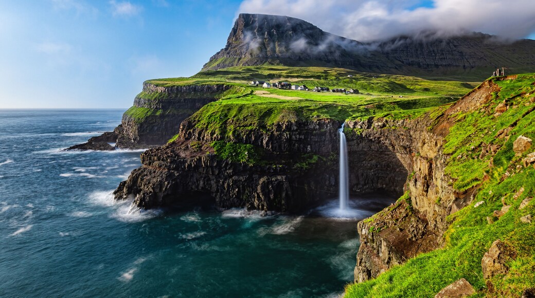 Mulafossur Waterfall in Faroe Islands
