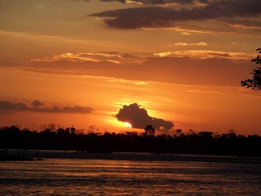 Sunset in Xingu. This photo was in a camping with family.