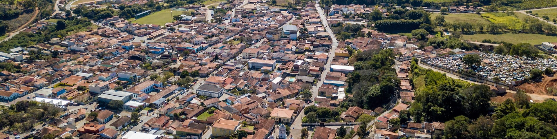 Panoramic view of the city of 'Sao Bento do Sapucai' in the state of Sao Paulo. Brazil.