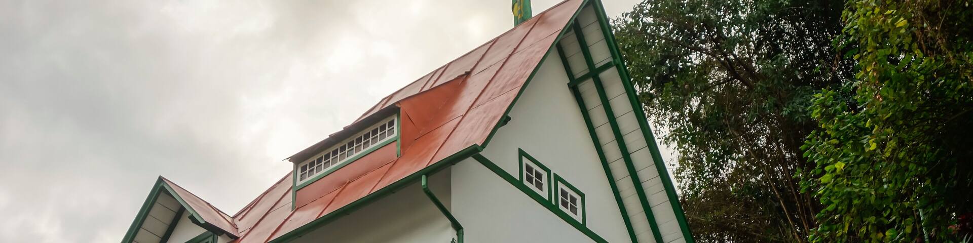 Exterior facade of Santos Dumont museum house, famous Brazilian aviator