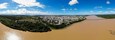 Panoramic view of Meeting waters of Doce and Pequeno river in Linhares, Brazil