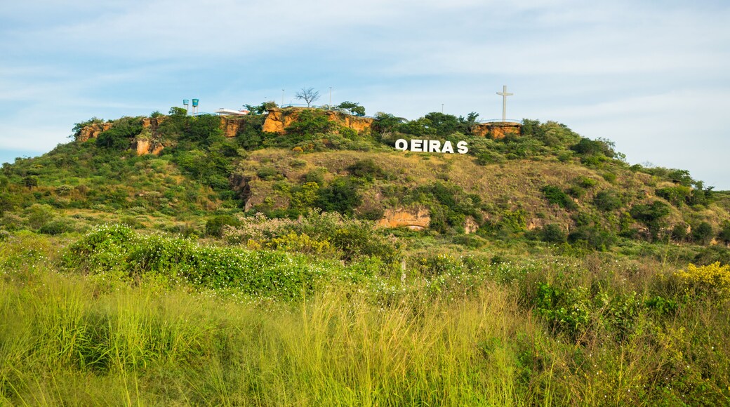 A view of Oeiras' sign at a mountain/viewpoint - Piaui state, Brazil - Sertao landscape