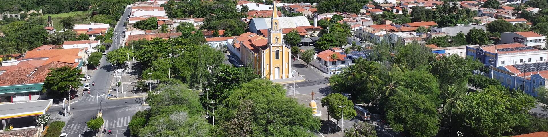 Scenic Church At Camocim In Ceara Brazil. Church Landscape. Religion Background. Travel Destination. Scenic Church At Camocim In Ceara Brazil. Central Square.
