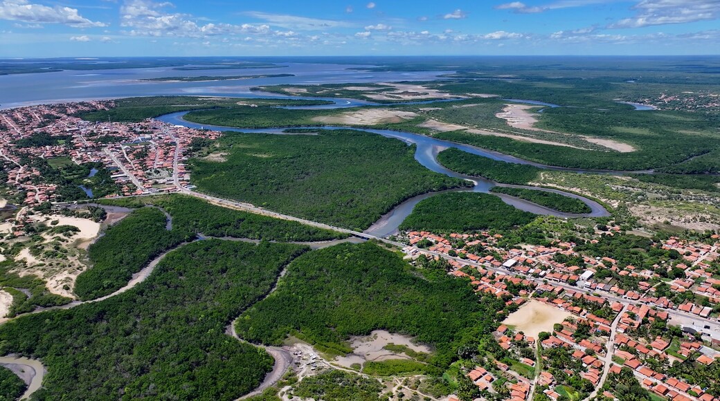 Tutoia Skyline At Tutoia In Maranhao Brazil. Brazilian Delta Of The Americas. Riverside City. Tutoia Skyline At Maranhao. Nature Landscape. Network Of Islands Waterways. Tourism Travel.
