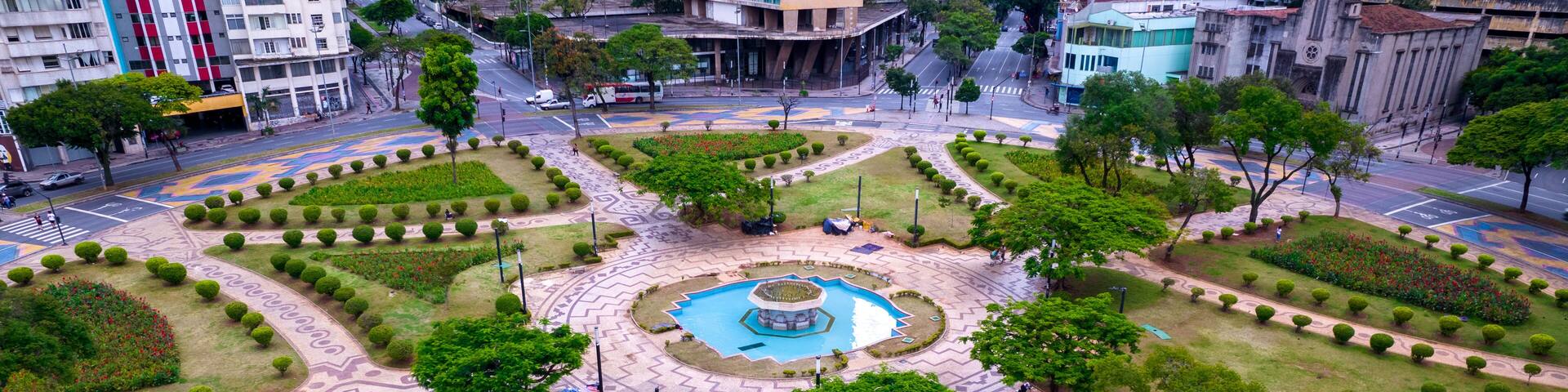 Aerial view of Raul Soares square, Belo Horizonte, Minas Gerais, Brazil. City center