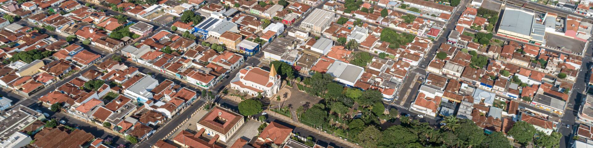 Aerial view of Cajuru city, São Paulo / Brazil.