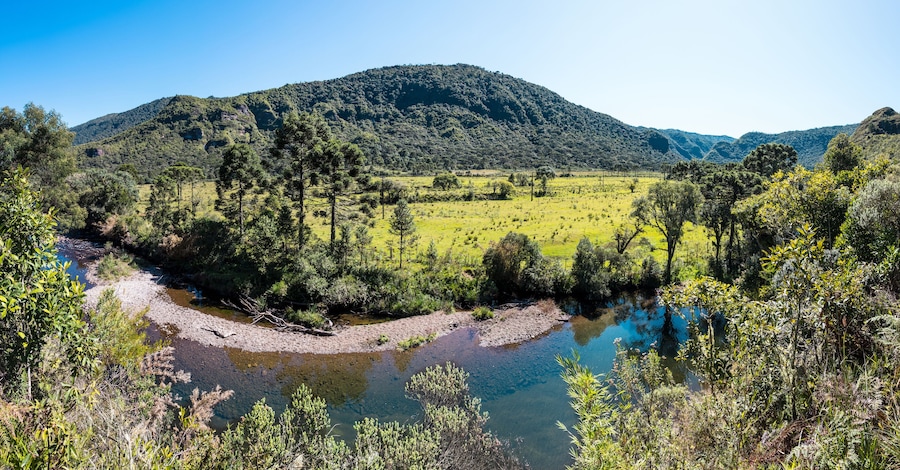 Paisagem campestre com rio