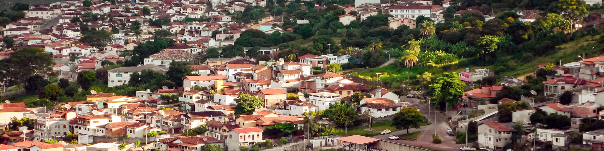 DIAMANTINA, BRAZIL - FEBRUARY 4, 2006: general view of Diamantina town, spread on hill and surrounded by nature, Minas Gerais