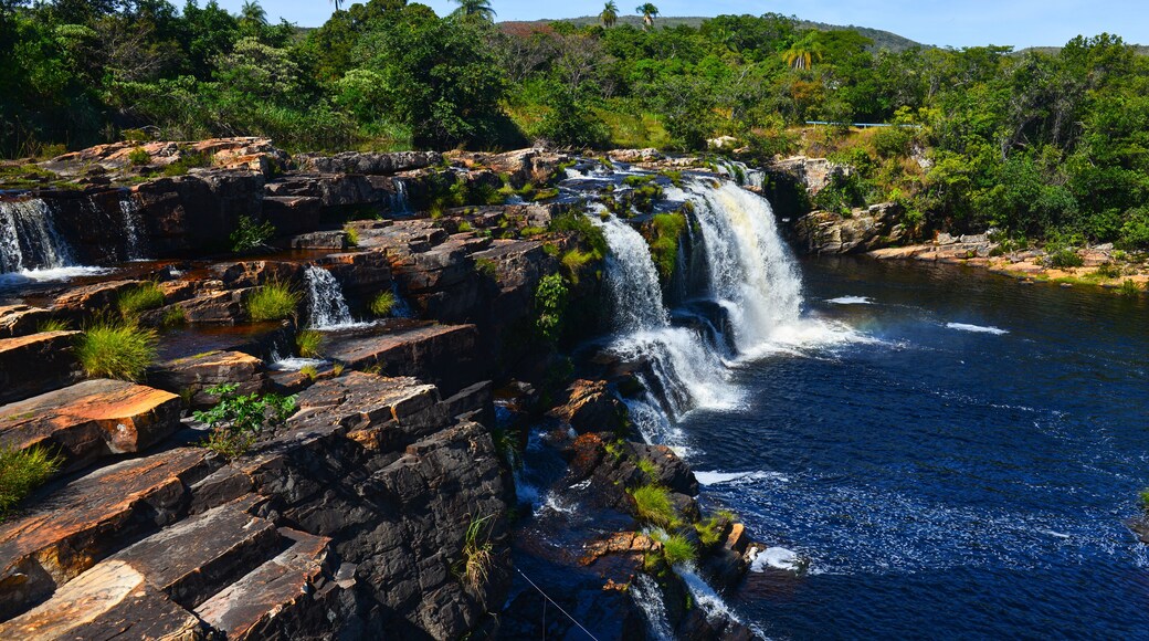 The Cachoeira Grande waterfall, on the outskirts of the Serra do Cipó National Park, Minas Gerais state, Brazil