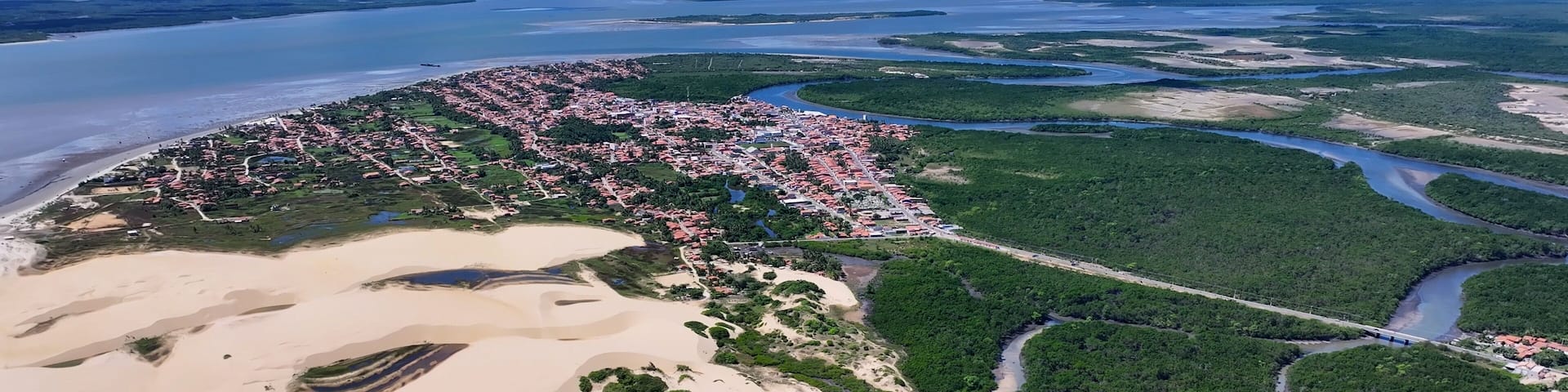 Tutoia Skyline At Tutoia In Maranhao Brazil. Nature Scenery. Brazilian Delta Of The Americas. Tutoia Skyline At Maranhao. Riverside City. Beach Landscape. Vacations Travel. Brazil Northeast.