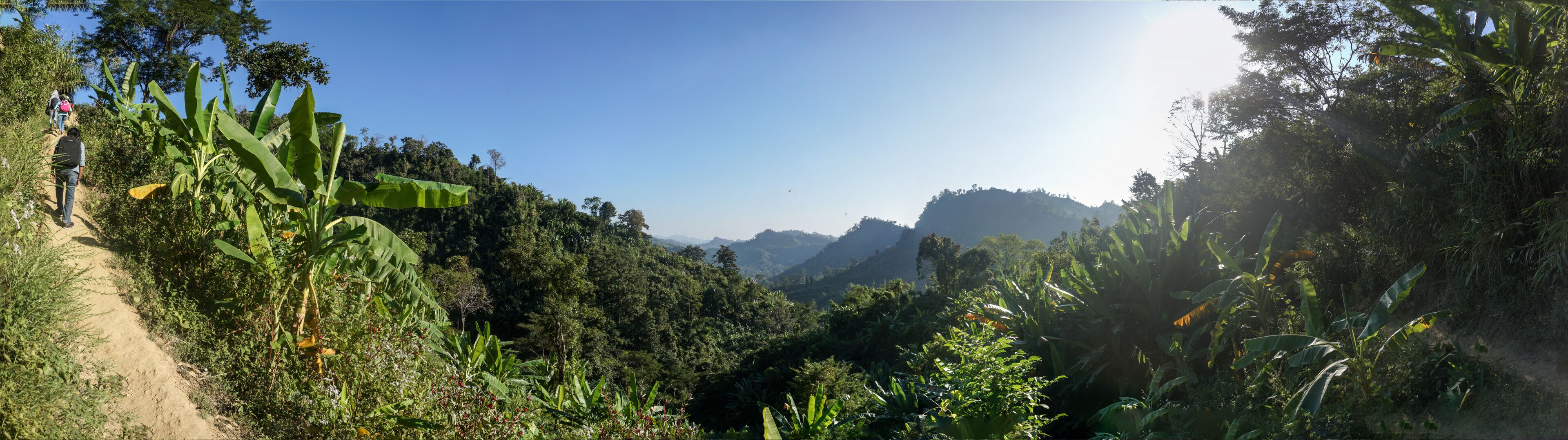 panorama of a hiking trail in bandarban bangladesh