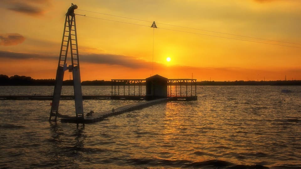 A glorious sunset at Chase Water park - a national park reserve for birds, water sport and hiking #nationalpark #hiking #landscape #England #travel #red #water #nature