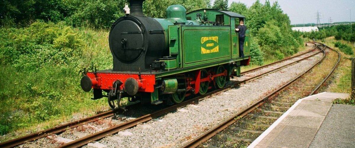 Central Electricity Authority Midlands Division locomotive no 4 at Chasetown (Church Street) Station, Chasewater Railway