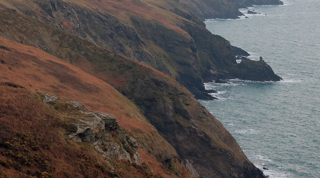 View along the cliffs from Bolberry Down, in South Devon, UK.