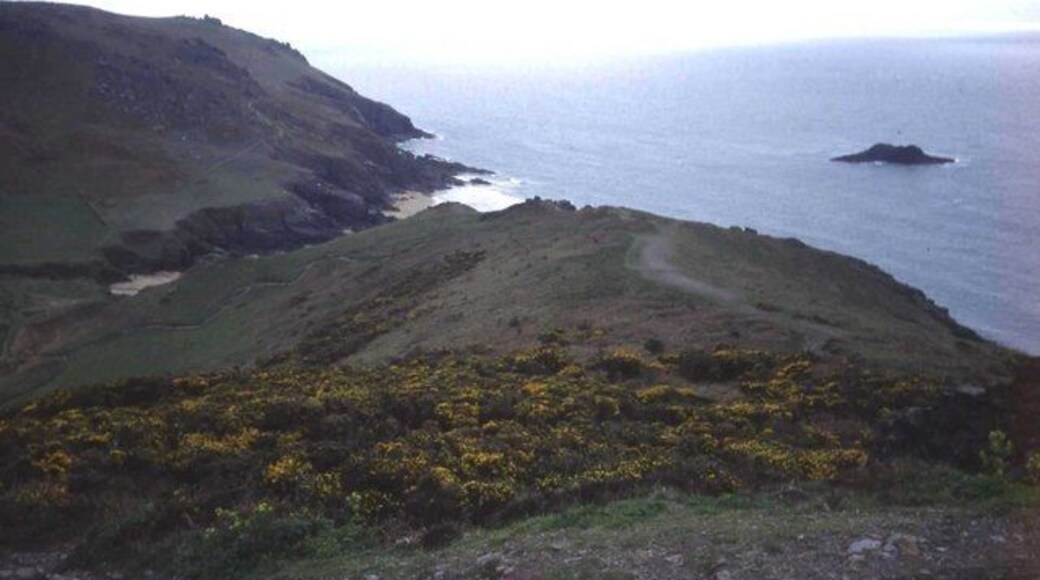 Soar Mill Cove View looking east along the coast path.