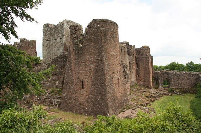 Goodrich Castle Great medieval castle above the River Wye, severely damaged by Parliamentarian mortar fire in 1646