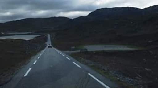 Driving over the mountains from east to west.