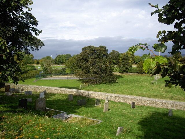 Tennis court, Winston Viewed from the churchyard.