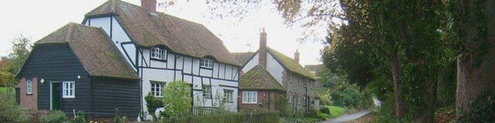 Newbury Road, East Hendred, Oxfordshire (formerly Berkshire). Newbury Road here heads south toward the Berkshire Downs and The Ridgeway.