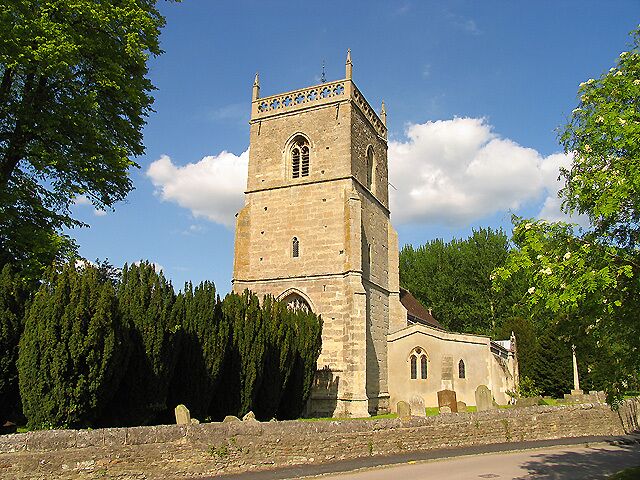 Church of England parish church of St Augustine of Canterbury, East Hendred, Oxfordshire (formerly Berkshire): view from the from south-west, showing the 15th century west tower