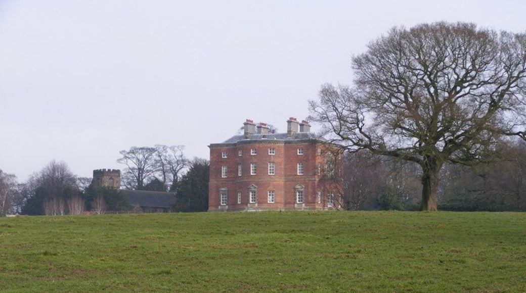 View to the Hall and Church The view to Barlaston Hall and Church near Barlaston Village and the Wedgwood Visitor Centre.