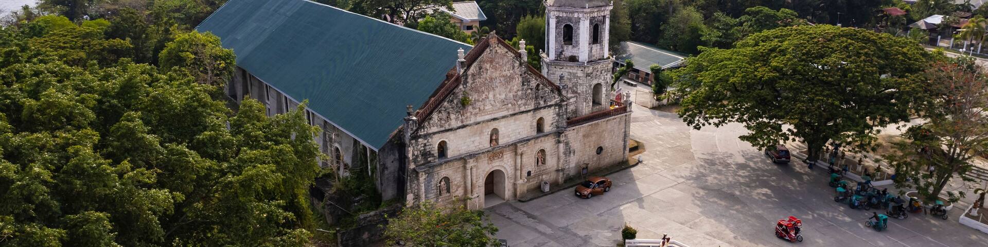San Joaquin, Iloilo, Philippines - Aerial of San Joaquin Parish Church.