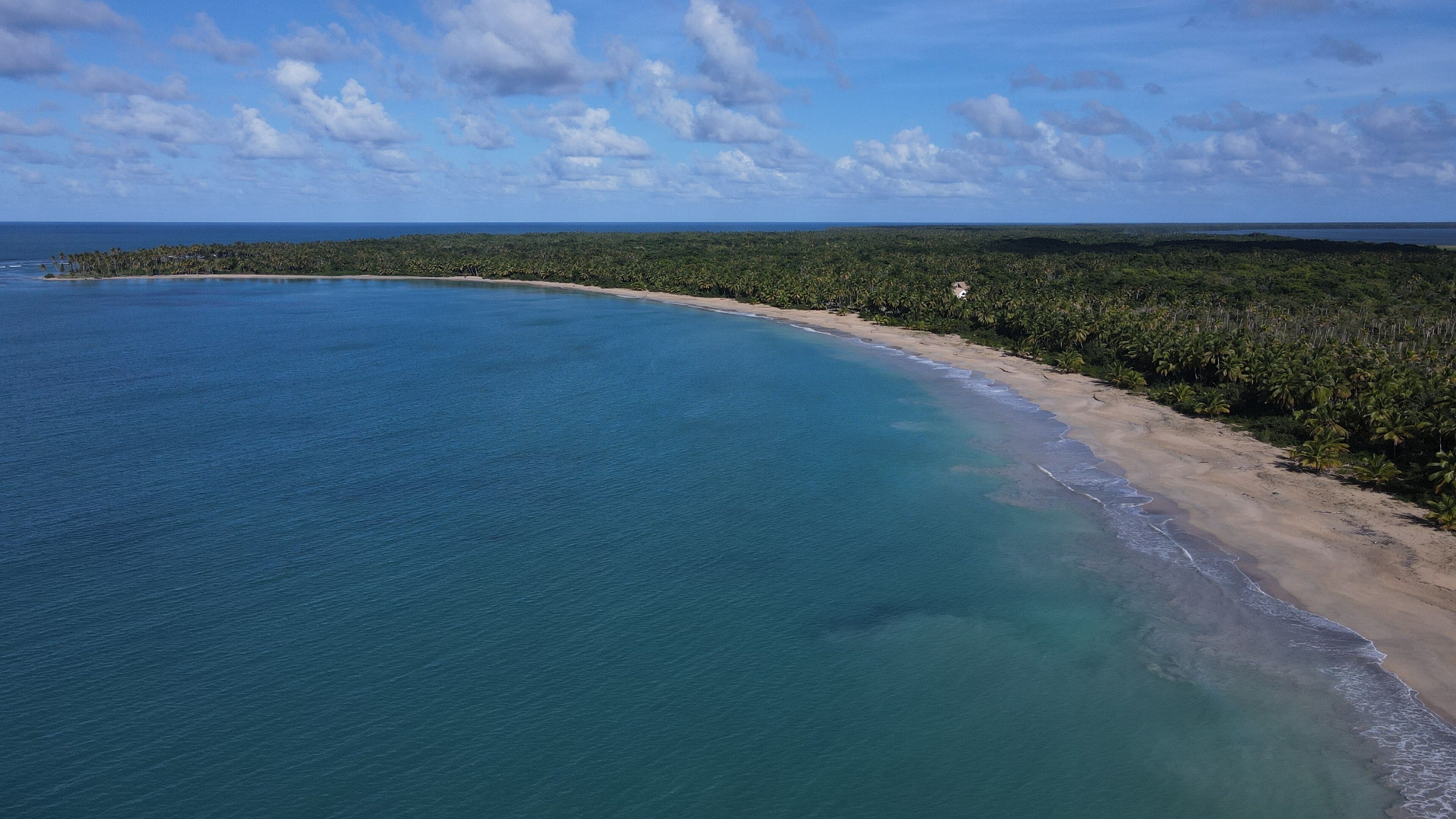 Big caribbean beach Esmeralda Miches Dominican Republic birds view