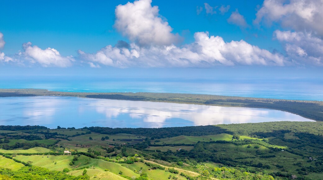 Beautiful view of the Rounded Lagoon from the Rounded Mountain at Miches, Dominican Republic. Montaa Redonda Miches.