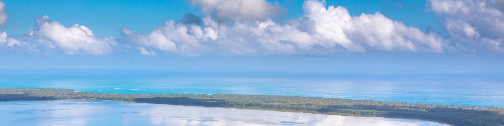 Beautiful view of the Rounded Lagoon from the Rounded Mountain at Miches, Dominican Republic. Montaa Redonda Miches.
