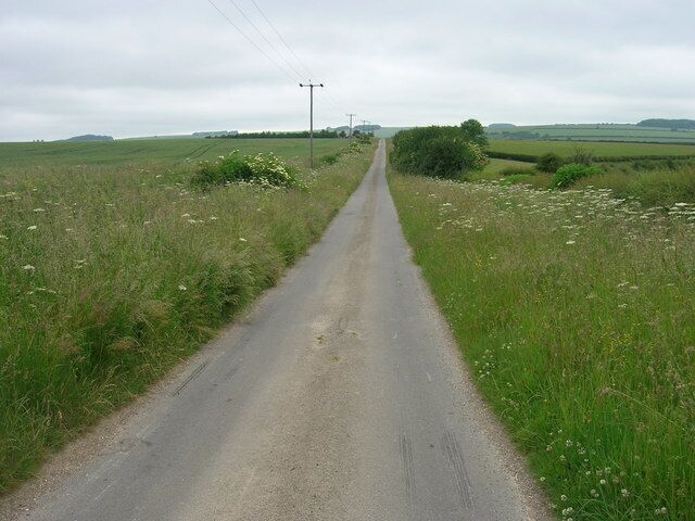 Minor Road Towards Wharram Percy Wold, Wharram Percy, North Yorkshire, England. Travelling north from Fridaythorpe, East Riding of Yorkshire.