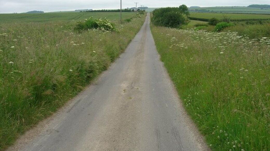 Minor Road Towards Wharram Percy Wold, Wharram Percy, North Yorkshire, England. Travelling north from Fridaythorpe, East Riding of Yorkshire.