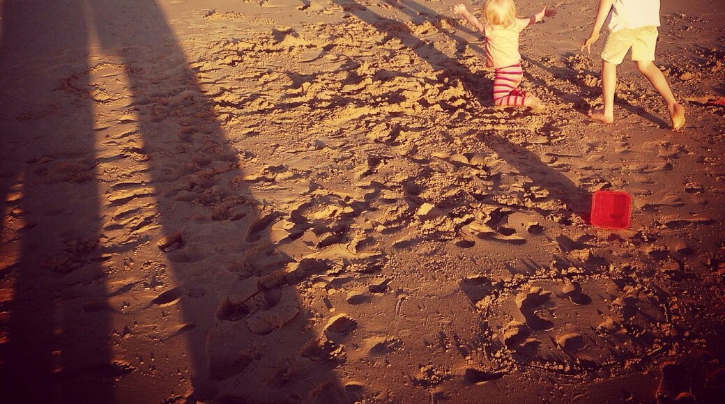 Love long shadow time of day. Somers Beach never disappoints. A stunning beach any time of day. Brilliant for walks, sandcastle building and swimming too! #beach #goldenhour