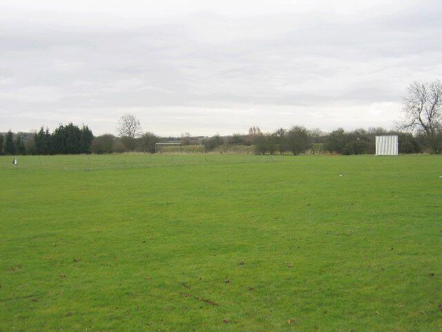 Lighthorne cricket pitch. Looking south across the cricket pitch - not in the best of condition in the winter months!